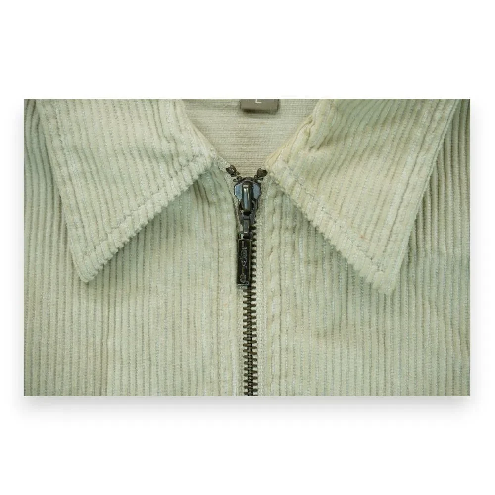 Vintage Levi's Corduroy Shirt Jacket Men's L Zip‎ Up Tan 90s Y2K Cotton Retro